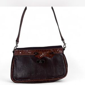 Gucci Dark Brown Leather Shoulder Bag with Bow Accent